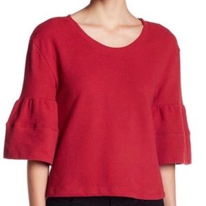 Caslon Cozy Ruffle Bell Sleeve Top